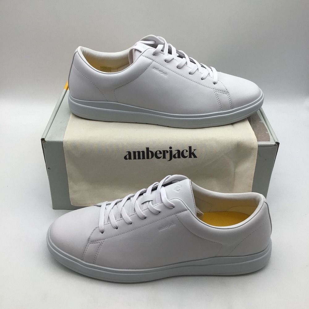 Amberjack Leather Cupsole Sneakers Ivory Mens Size 13 Low Top Dress Shoes NEW
